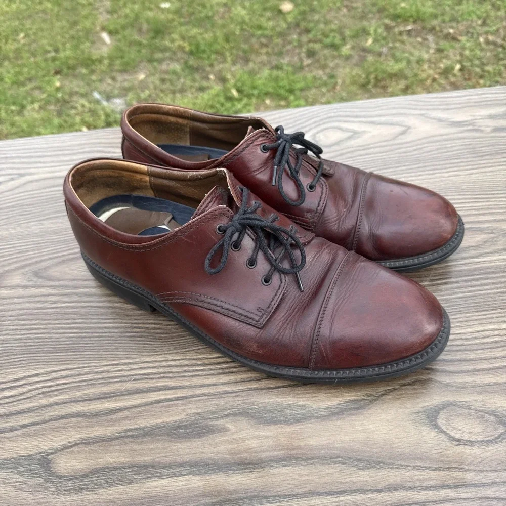 DOCKERS 090-2219 Brown Leather Cap Toe Casual‎ Dress Shoes Mens Size US 14M